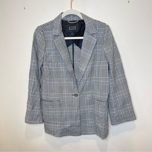 AYR The Reflex Glen Plaid Blazer Gray Black and White Houndstooth Women’s Medium